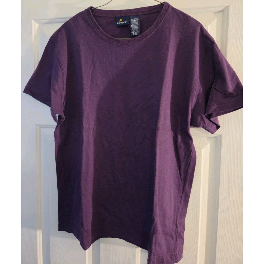 Liz sport Plum Medium Tshirt Short Sleeves USA Cotton Women's Shirt Purple M